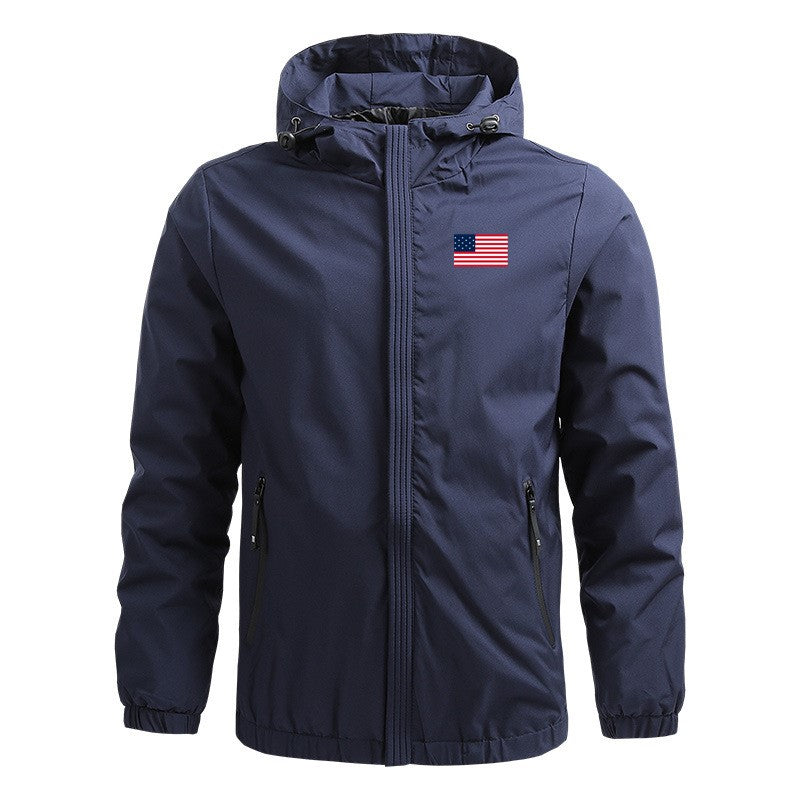 Men’s Hooded Tactical Jacket – Windproof, Multi-Pocket, Stand Collar, Cotton-Blend Outerwear for Fall & Winter