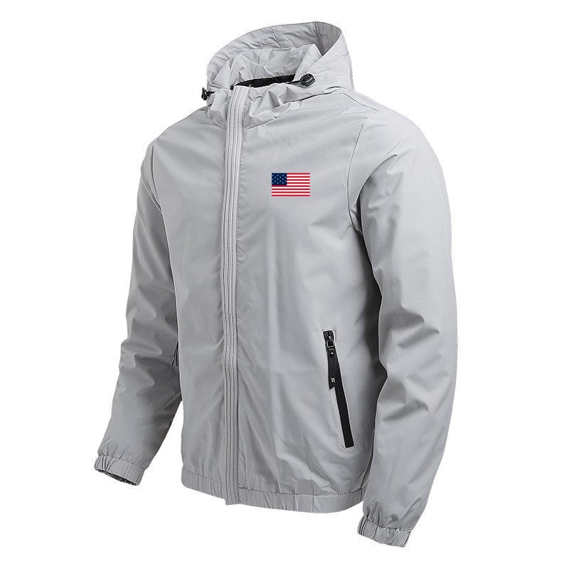 Men’s Hooded Tactical Jacket – Windproof, Multi-Pocket, Stand Collar, Cotton-Blend Outerwear for Fall & Winter