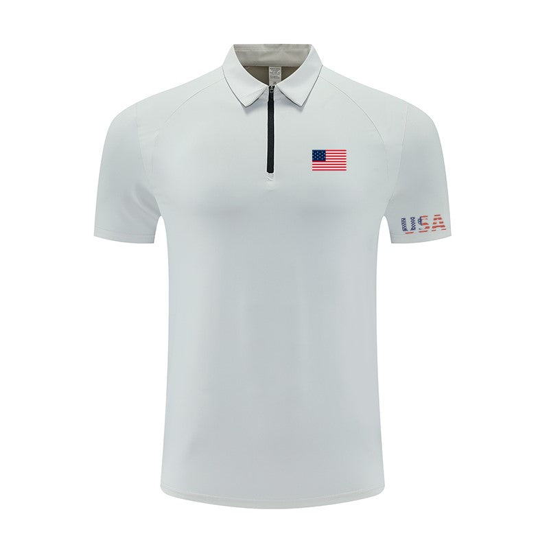 Men’s USA Flag T-Shirt with Pocket – Patriotic Short Sleeve Tee for Summer – American Pride Shirt for Holiday Events