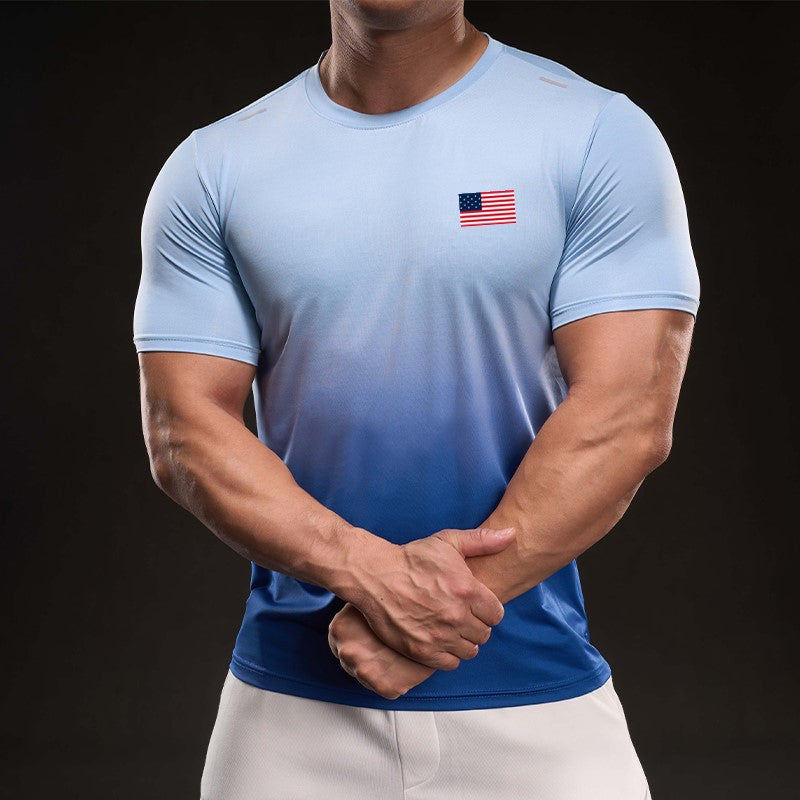 Custom Patriotic Tee for Teams – American Flag Graphic Included