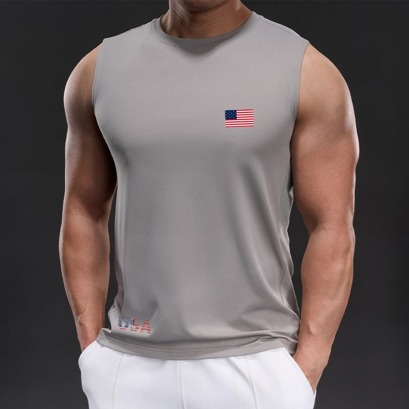 Red White & Blue Flag Tank – Personalized Sleeveless Tee for Summer Events
