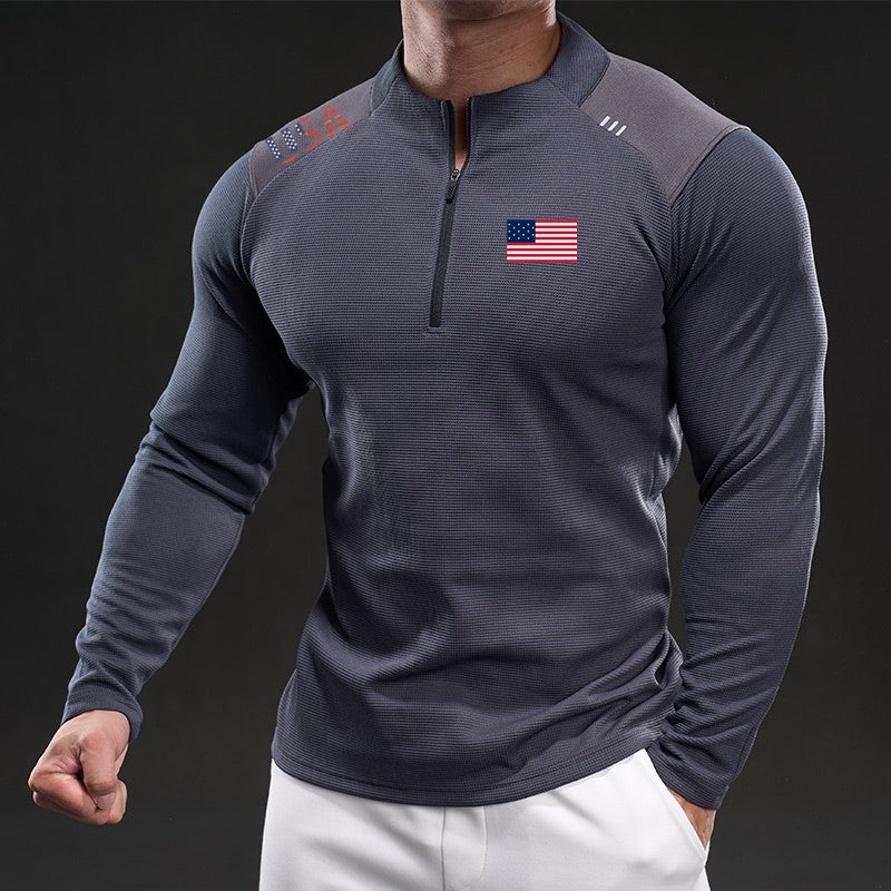 Freedom-Inspired Half-Zip Hoodie with USA Flag – Perfect for Group Custom Orders