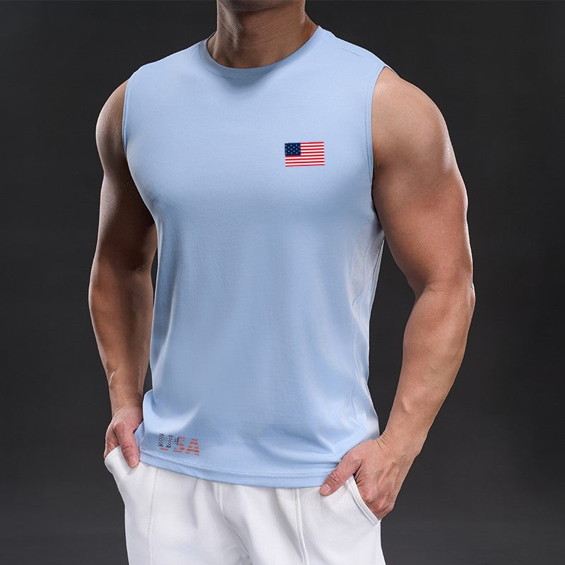 Red White & Blue Flag Tank – Personalized Sleeveless Tee for Summer Events