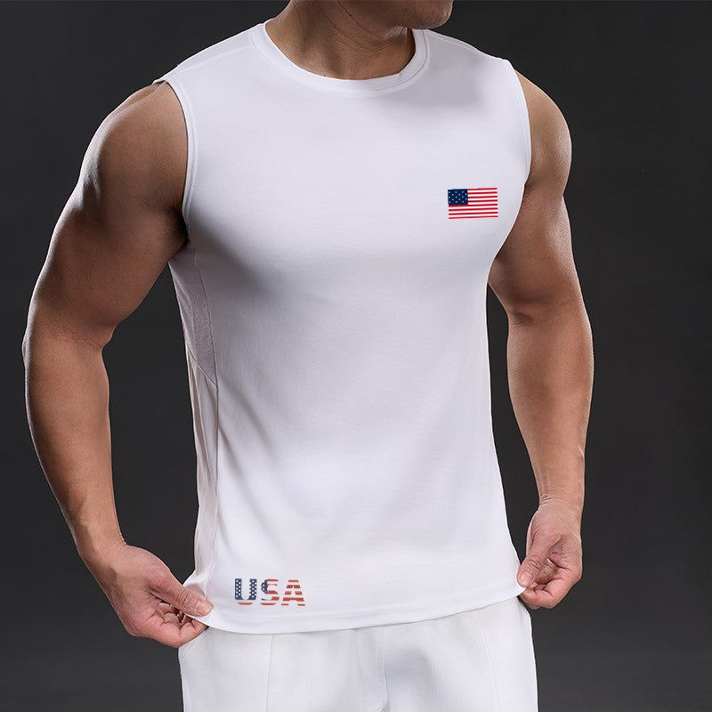 Red White & Blue Flag Tank – Personalized Sleeveless Tee for Summer Events