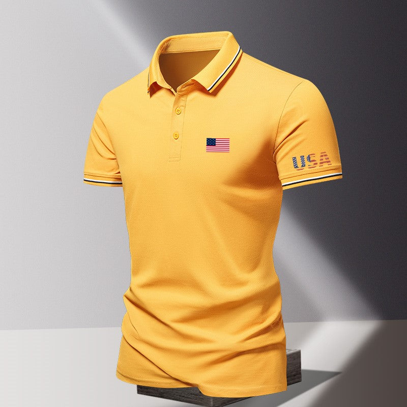 Custom American Flag Polo Shirt – Patriotic Team & Event Uniform