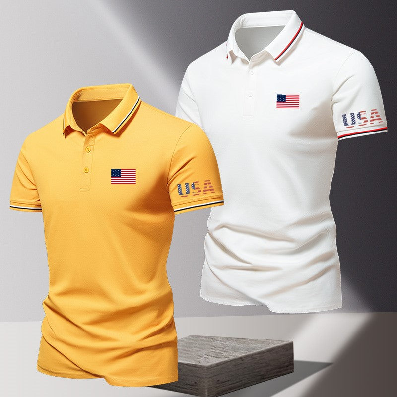 Custom American Flag Polo Shirt – Patriotic Team & Event Uniform