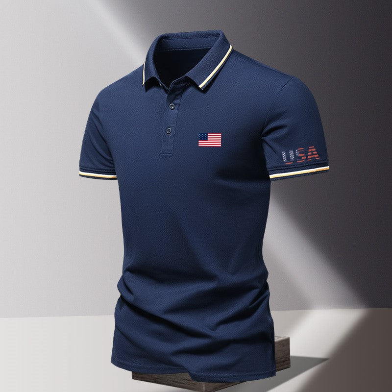 Custom American Flag Polo Shirt – Patriotic Team & Event Uniform
