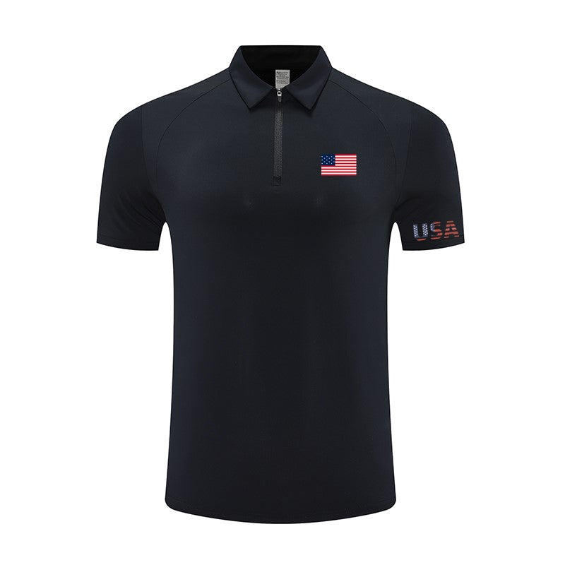 Men’s USA Flag T-Shirt with Pocket – Patriotic Short Sleeve Tee for Summer – American Pride Shirt for Holiday Events