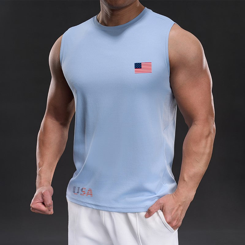Red White & Blue Flag Tank – Personalized Sleeveless Tee for Summer Events