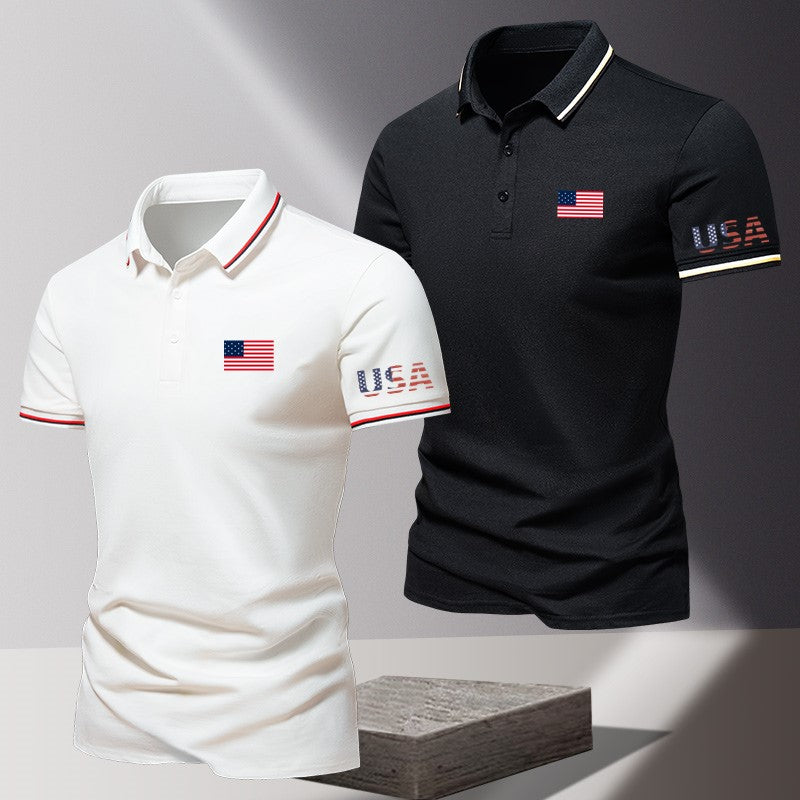 Custom American Flag Polo Shirt – Patriotic Team & Event Uniform