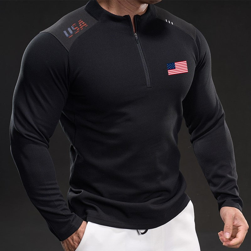 Freedom-Inspired Half-Zip Hoodie with USA Flag – Perfect for Group Custom Orders