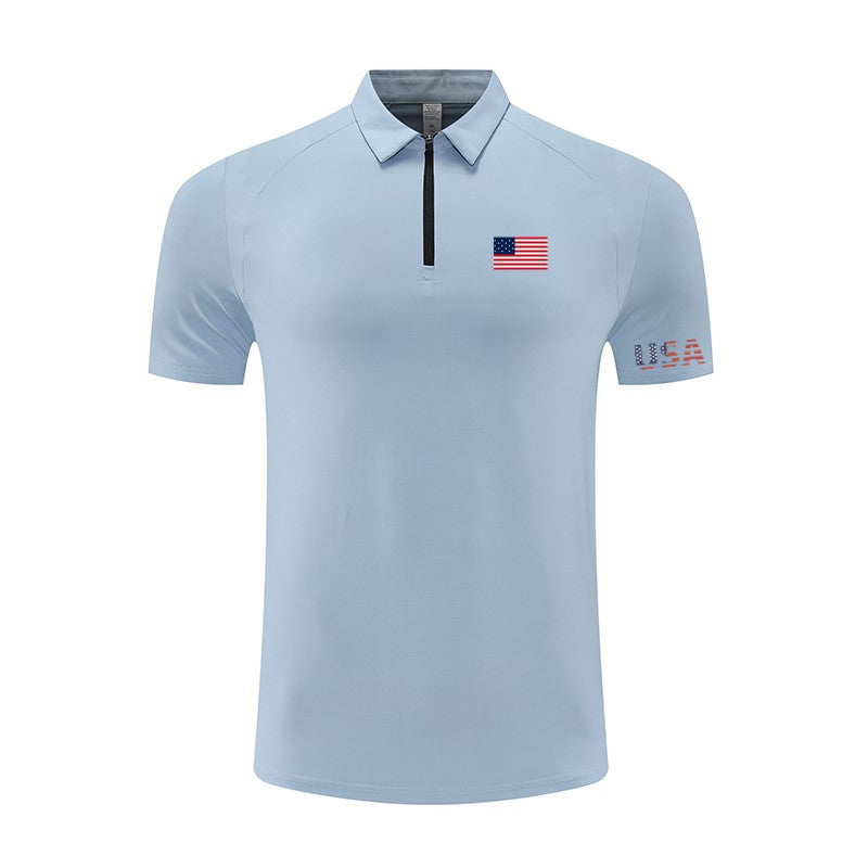 Men’s USA Flag T-Shirt with Pocket – Patriotic Short Sleeve Tee for Summer – American Pride Shirt for Holiday Events