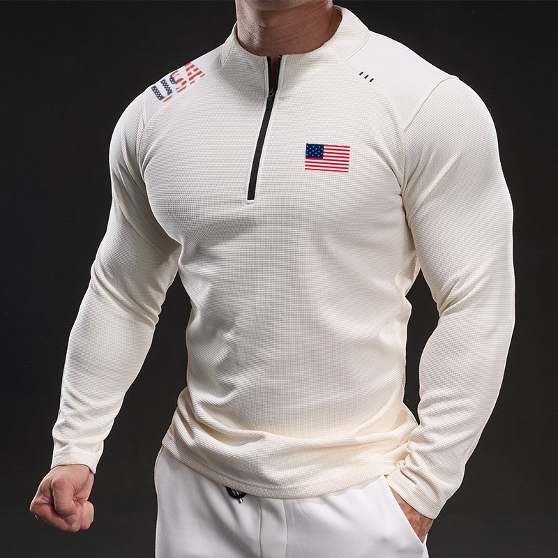 Freedom-Inspired Half-Zip Hoodie with USA Flag – Perfect for Group Custom Orders