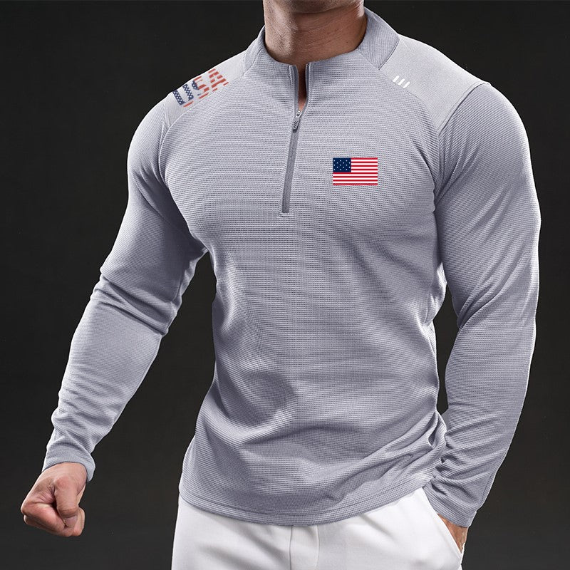 Freedom-Inspired Half-Zip Hoodie with USA Flag – Perfect for Group Custom Orders