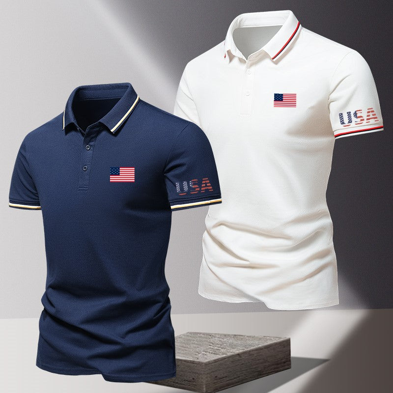 Custom American Flag Polo Shirt – Patriotic Team & Event Uniform