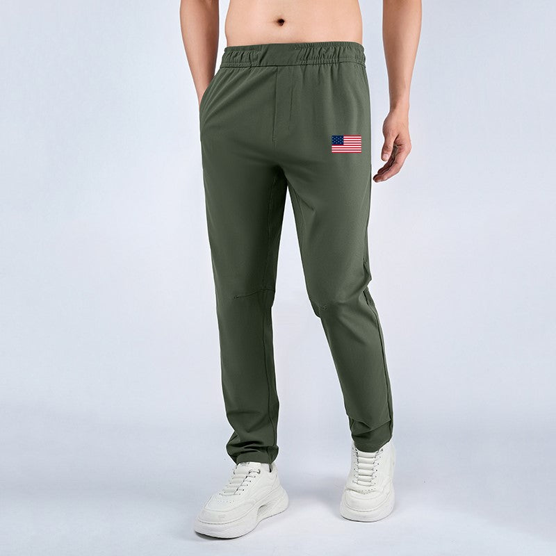 Men’s American Flag Jogger Pants – Patriotic USA Sweatpants with Pockets | Tapered Fit Athletic Lounge Wear