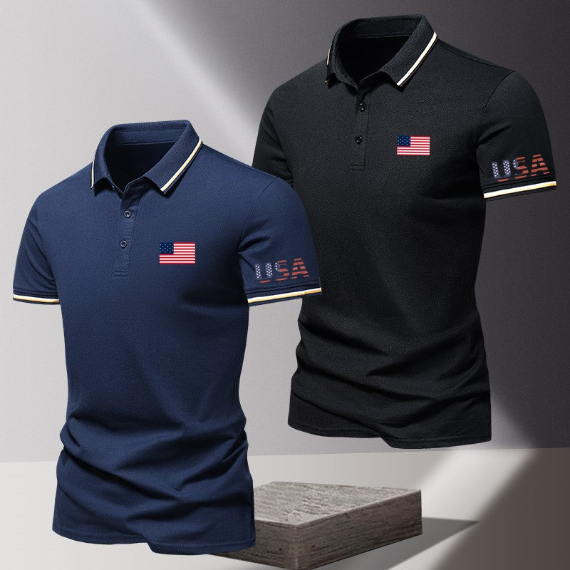 Custom American Flag Polo Shirt – Patriotic Team & Event Uniform