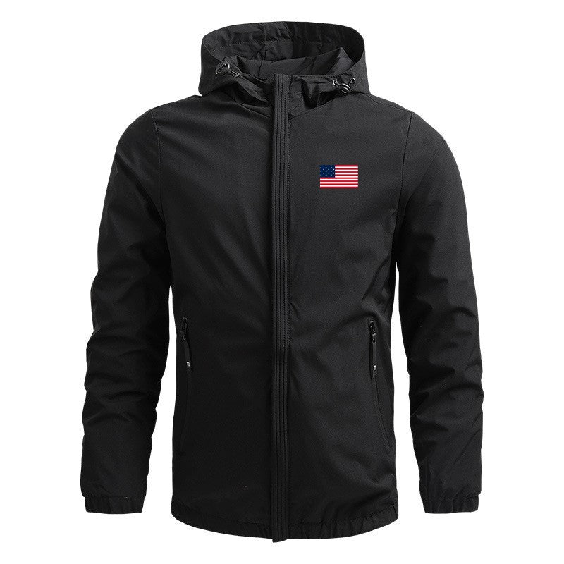 Men’s Hooded Tactical Jacket – Windproof, Multi-Pocket, Stand Collar, Cotton-Blend Outerwear for Fall & Winter