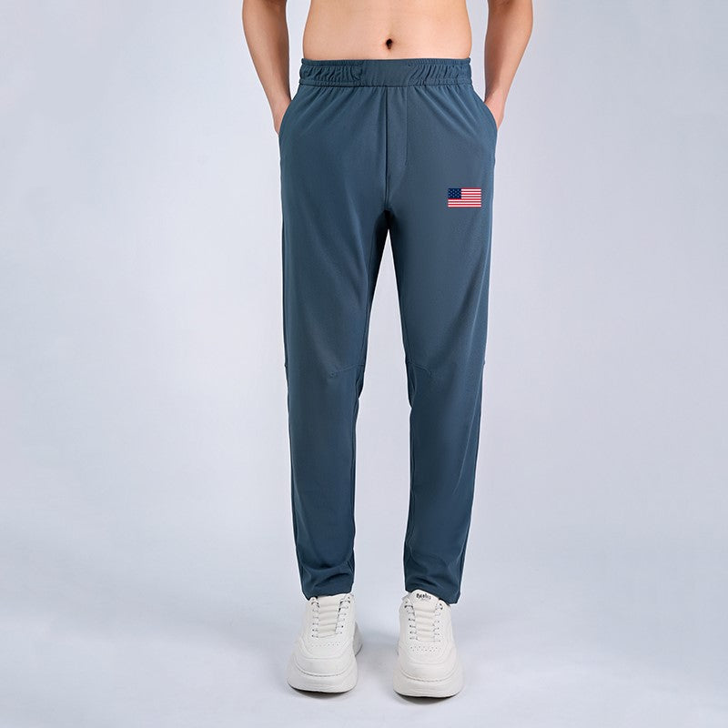 Men’s American Flag Jogger Pants – Patriotic USA Sweatpants with Pockets | Tapered Fit Athletic Lounge Wear