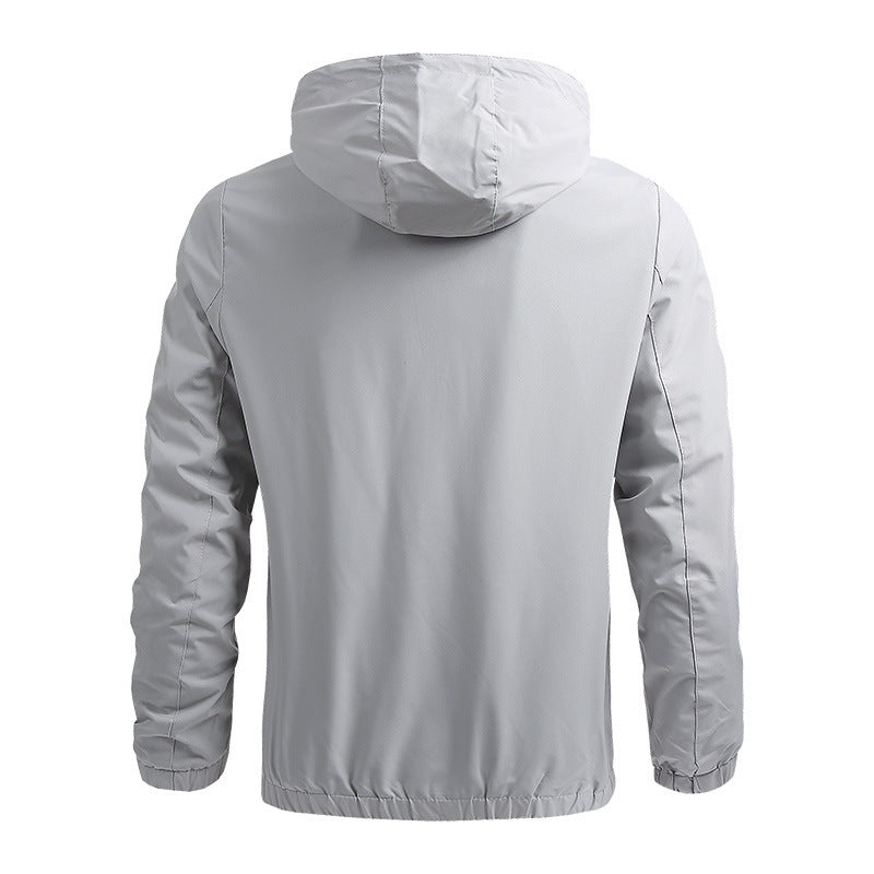 Men’s Hooded Tactical Jacket – Windproof, Multi-Pocket, Stand Collar, Cotton-Blend Outerwear for Fall & Winter