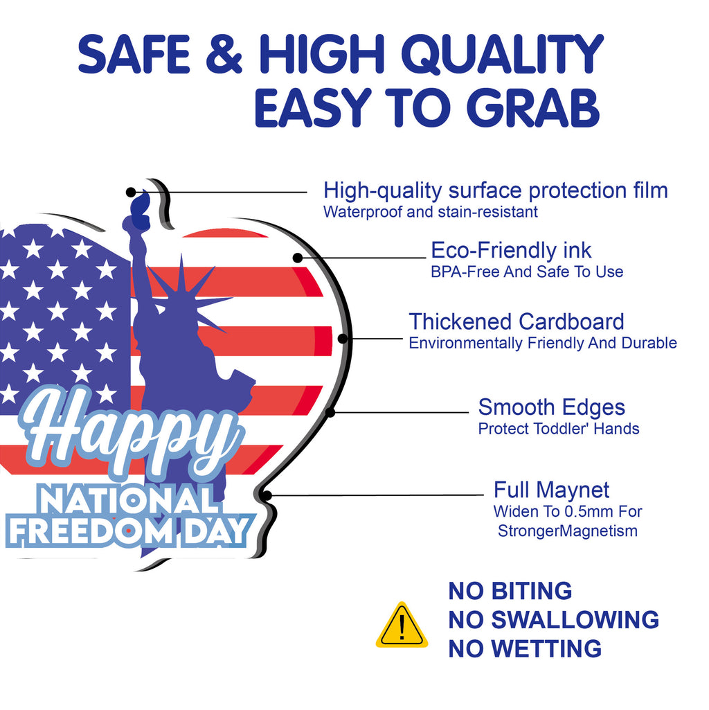 4th of July Patriotic Fridge Magnets – Reusable Soft Magnetic Stickers for Independence Day Decorations