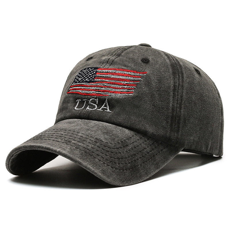 USA Flag Baseball Hat – Vintage Style Patriotic Cap for Men & Women, Adjustable Cotton Snapback