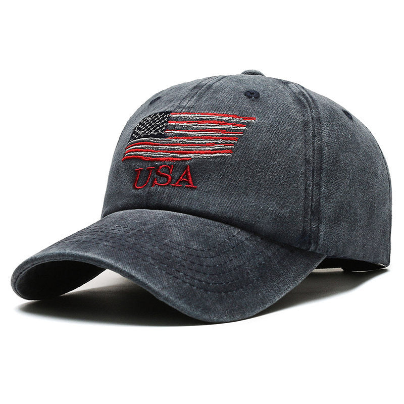 USA Flag Baseball Hat – Vintage Style Patriotic Cap for Men & Women, Adjustable Cotton Snapback