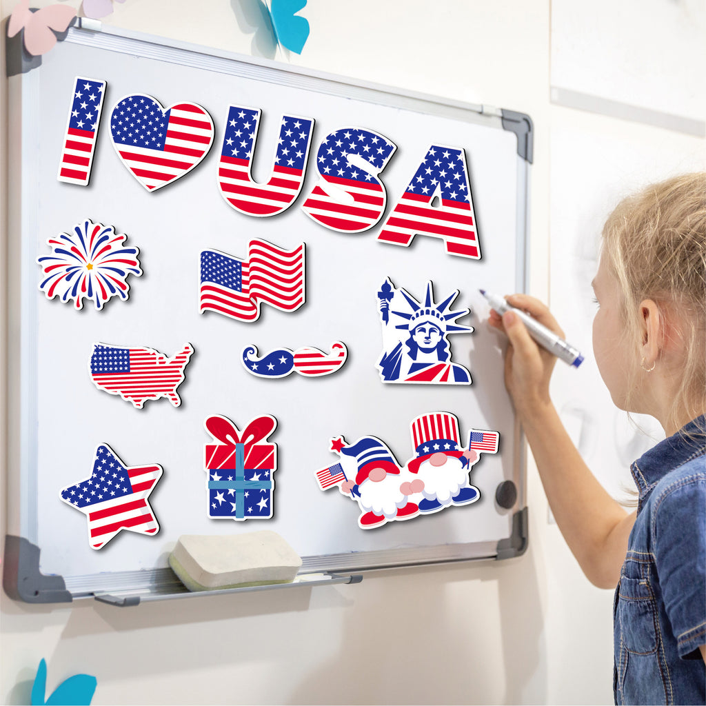 4th of July Patriotic Fridge Magnets – Reusable Soft Magnetic Stickers for Independence Day Decorations