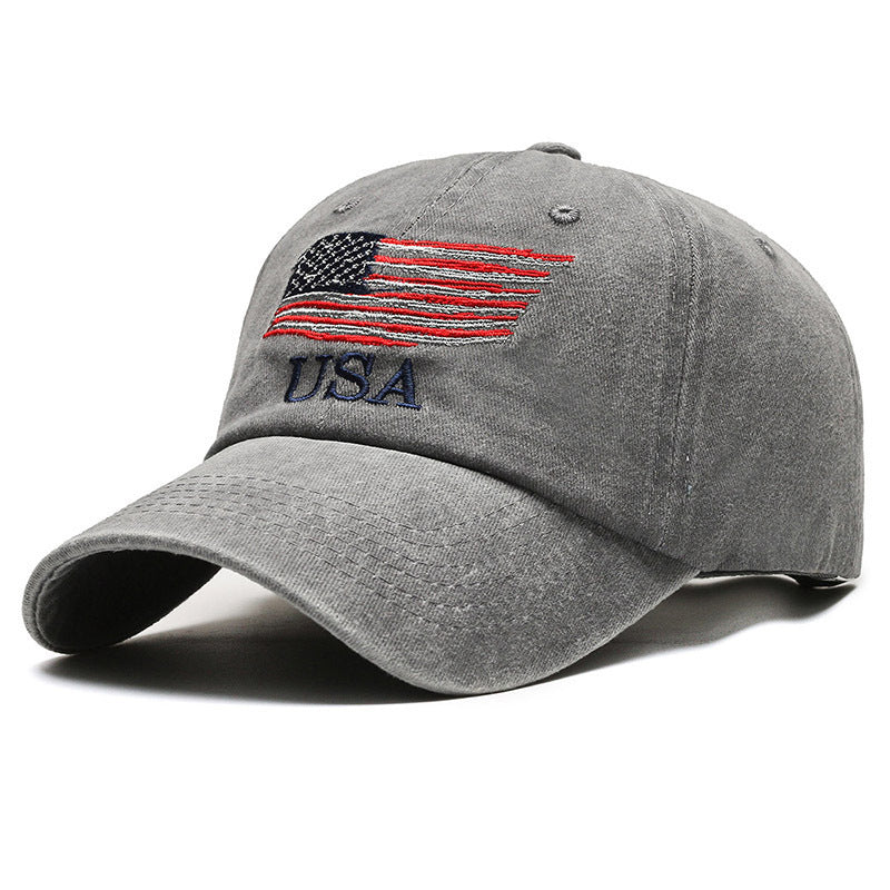 USA Flag Baseball Hat – Vintage Style Patriotic Cap for Men & Women, Adjustable Cotton Snapback