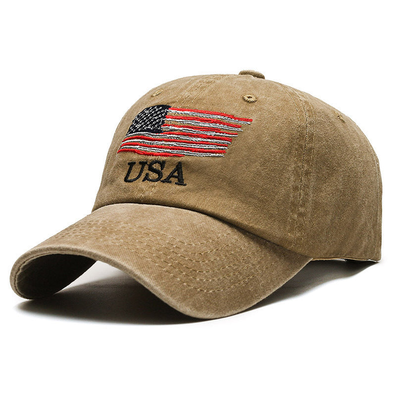 USA Flag Baseball Hat – Vintage Style Patriotic Cap for Men & Women, Adjustable Cotton Snapback
