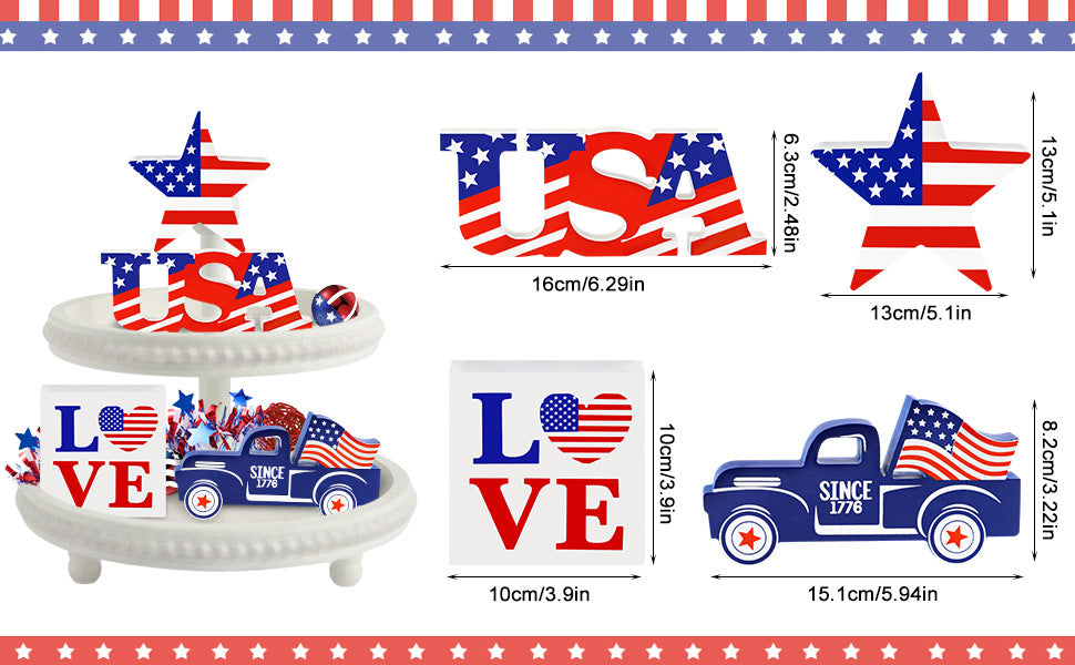 Handcrafted 3D Wooden Independence Day Decor – Patriotic Laser-Cut Puzzle Ornament for July 4th Celebrations